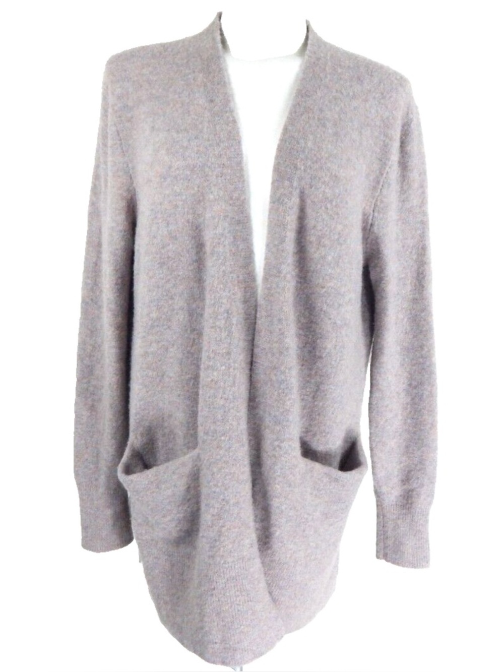 Madewell Cozy Walker Cardigan Lilac Merino Alpaca Wool Blend Open Front Size L